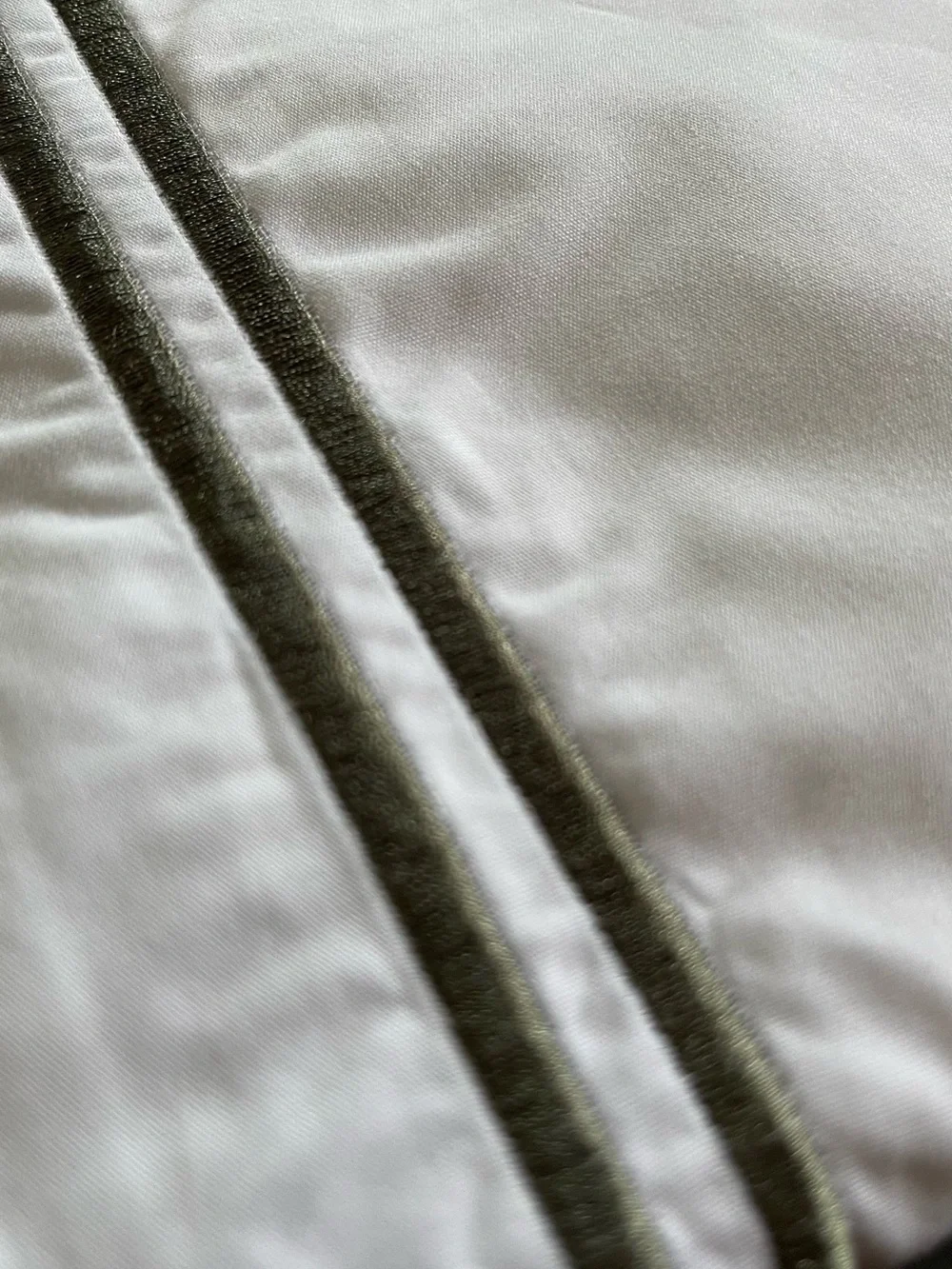 NEW Quince Organic Crisp Percale Sham Set, Standard (White/Dusty Olive)